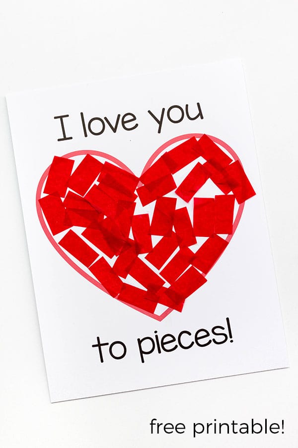 I Love You to Pieces Valentine's Day Craft Activity